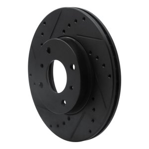 Infiniti G20 Brake Rotor (1) - Front Left - R1 Concepts - Drilled & Slotted - Black - `93-`06